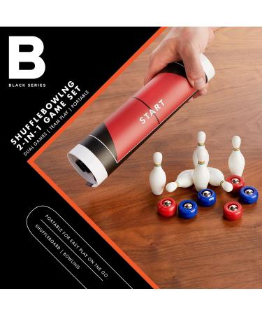 BLACK SERIES Tabletop Shuffleboard and Bowling 2 in 1 Set - Roll-Up Game Board - Buy Online on GoSupps.com