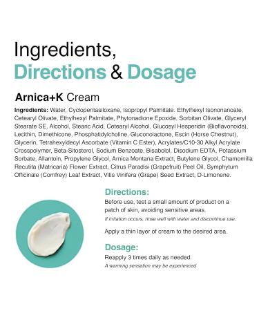 VitaMedica Arnica Cream 2 Pack - Arnica Montana + Vitamin K Oxide Bruise Cream for Sensitive Skin - Undereye Treatment with Vitamin C - 0.5 Ounce Each - Buy Online on GoSupps.com