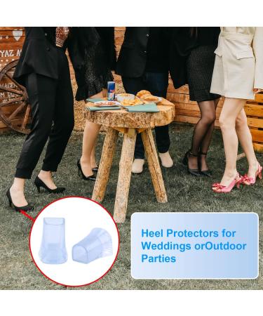 AIEX 12 Pairs High Heel Protectors - Black & Clear Semicircle Caps for Grass & Gravel - 6 Sizes for Stable Walking - Ideal for Weddings & Outdoor Activities - Buy Online on GoSupps.com