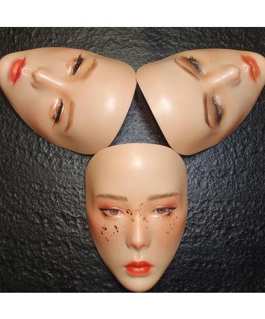 5D Makeup Practice Face Set - Silicone Detachable Eyes for Artists | Improve Skills & Easy to Clean | Reusable Cosmetic Practice Face (Yellow Skin - Buy Online on GoSupps.com