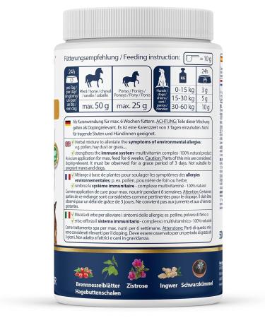 V-Point Allergo Plus 500g - Premium Herbal Allergy Powder for Dogs & Horses | Pollen Grass Hay Dust Relief & Prevention - Buy Online on GoSupps.com