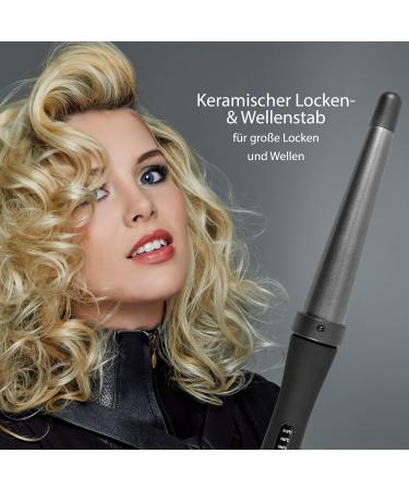 Revamp ProGloss Big Wand - Heated Curling Iron with Ion Technology for Loose Curls & Waves | 32-19mm Conical Ceramic Cylinder Stand Heat-Resistant Glove Automatic Switch-Off - International Shipping Available - Buy Online on GoSupps.com