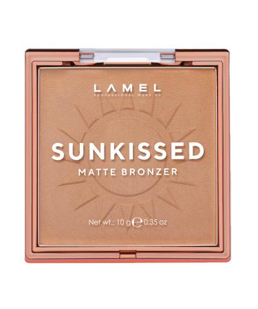 LAMEL Sunkissed Matte Bronzer Face Powder - Non-Shimmer Long Lasting Non-Greasy Bronzing Makeup Formula - Matte Finish - Natural Tan Skin - N. 401-0.35oz.