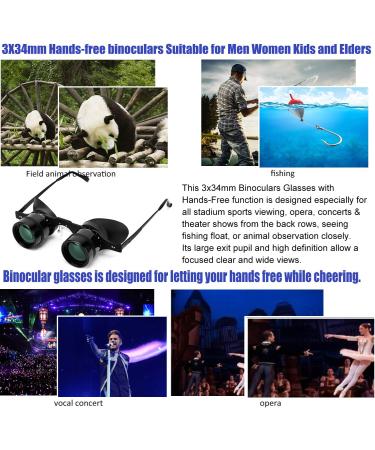 Hands-Free Binocular Glasses for Fishing, Bird Watching, Sports, Concerts, Theater, Opera, TV - Green Film Optics - Upgraded - Buy Online on GoSupps.com