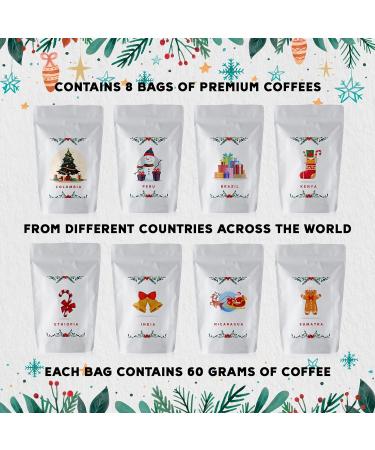 Christmas Coffee Gift Box | Great Gift for Christmas | Coffee Gift Set | Includes 8 Bags of Different Premium Coffees | Single Origin Coffee | Grizzly Coffee - Buy Online on GoSupps.com