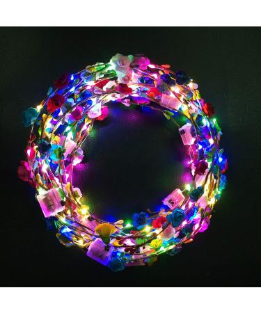LED Flower Wreath Headband - 12pcs Floral Tiara Hair Jewelry for Festivals Birthdays Christmas & Weddings - Buy Online on GoSupps.com