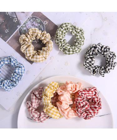 Elastic Plaid Hair Ties for Women & Girls - Soft Red Ponytail Holders & Scrunchies | International Shipping Available - Buy Online on GoSupps.com