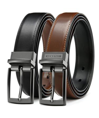 Reversible Belt for Women, CR 1.25" Womens Leather Belt for Jeans Pants Black & Brown, Trim to Fit Gun - burnt umber 39-41 (Fits Pants 16-18 )