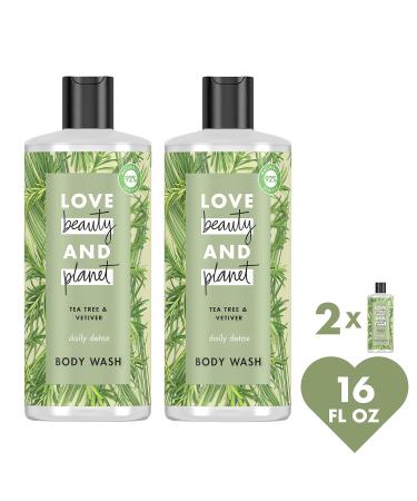 Love Beauty And Planet Tea Tree & Vetiver Body Wash 16 oz (Pack of 2) - Buy Online on GoSupps.com