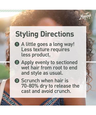 MopTop Curly Hair Custard Gel - Anti-Frizz Curl Moisturizer for Fine, Thick, Wavy, Curly, and Kinky-Coily Natural Hair - Lightweight Curl Activator with Aloe - 8oz (3 Pack) - Buy Online on GoSupps.com