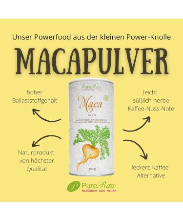 Organic Maca Powder Mix (Yellow Black Red Purple) - 100% Pure Raw Vegan Superfood for Power Smoothies | Pureeraw 300g - Buy Online on GoSupps.com