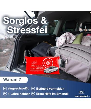 Buy 3-in-1 Auto & Car First Aid Kit 2024 - EN ISO 20471 Compliant Includes Pocket First Aid Warning Vest & Triangle - Essential Car Accessories for Safety - Buy Online on GoSupps.com