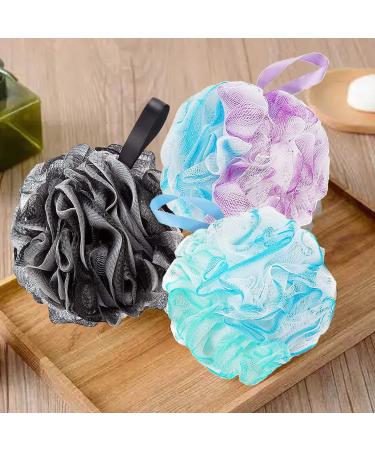 Bath Shower Pouf Large 75g XL Mesh Pouf Shower Ball Bath Loofah Sponge Pouf Body Exfoliating Bath Sponge Shower Sponge Body for Men and Women Silky and Smooth Skin Cleansing(3color) - Buy Online on GoSupps.com