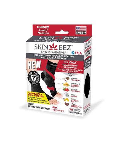 Skineez Compression Ankle Sleeve 20-30mmHg - Medical Grade Reduces Swelling & Heel Pain Ultra-Soft & Breathable - Black/Gray L/XL (2 Sleeves - Buy Online on GoSupps.com