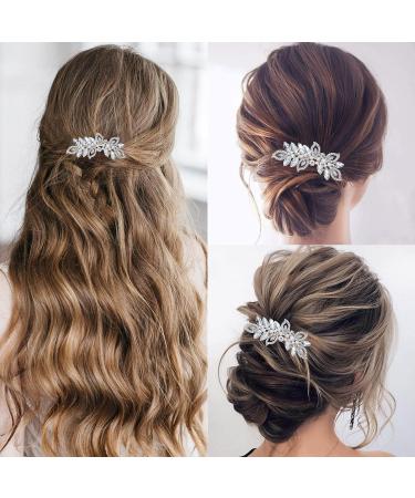 Crystal Wedding Hair Combs - Bridal Pearl Rhinestone Side Comb & Flower Hair Pins for Women and Girls | Hair Accessories - Buy Online on GoSupps.com