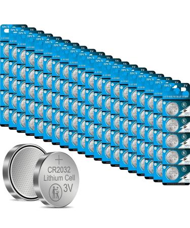 CR2032 3 Volt 230 mAh Lithium Coin Cell Battery 100 Pack