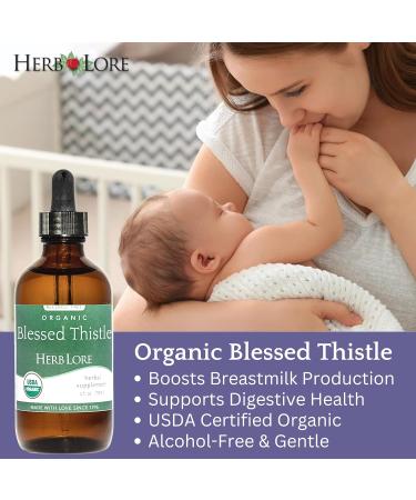 Herb Lore Organic Blessed Thistle for Breastfeeding Support - Liquid Lactation Supplement - 4 fl oz - Buy Online on GoSupps.com
