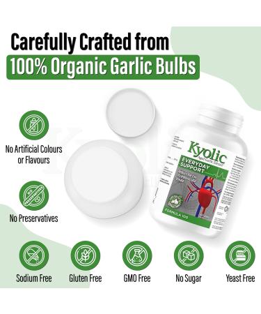Kyolic - Aged Garlic Extract Supplements - Formula 100 Everyday Support 300mg 360 Capsules - Odorless Garlic Pills - Supports Overall Wellness Unflavored 360 count (Pack of 1) - Buy Online on GoSupps.com