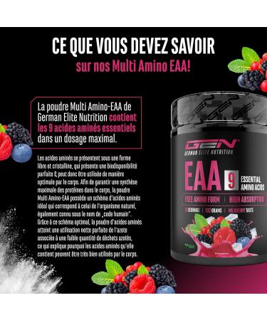  GEN GERMAN ELITE NUTRITION EAA powder 532g (38 servings) - The 9 essential amino acids incl. histidine & BCAA - Human Code formula - Vegan - Very good s - Buy Online on GoSupps.com