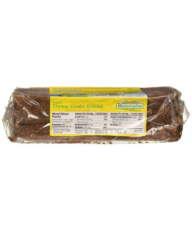 MESTEMACHER Organic Three Grain Bread 17.6 OZ - 1.1 Pound (Pack of 1) | Whole Grain, Vegan, Non-GMO - Buy Online on GoSupps.com