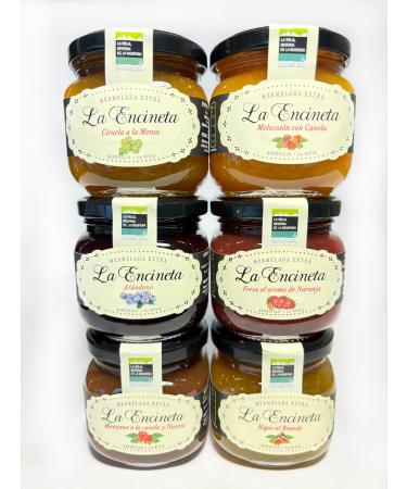 Traditional jams. Classic set consisting of 6 jams. Homemade jams. Gourmet jams. Small jams. Ideal as a gift for gourmet jams. Jars of 235 g.