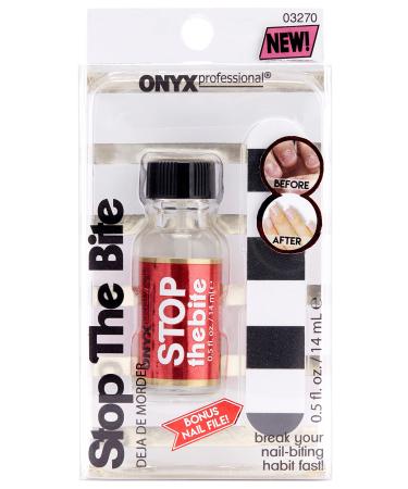 Onyx Professional "Stop The Bite" Nail Biting & Thumb Sucking Deterrent Polish 0.5 fl oz - Helps Nails Grow & Can Be Used As Top or Base Coat Single