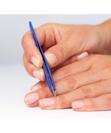 REMOS Stainless Steel Combination Tweezers 9.5cm - Dark Blue | For Splinters & Hair - Buy Online on GoSupps.com