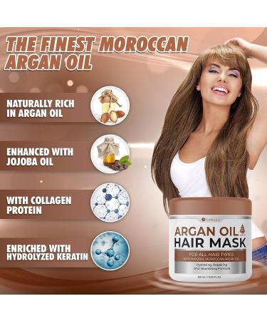 BELLISSO Moroccan Argan Oil Hair Mask - Deep Moisturizing Conditioner for Dry & Damaged Hair - Buy Online on GoSupps.com