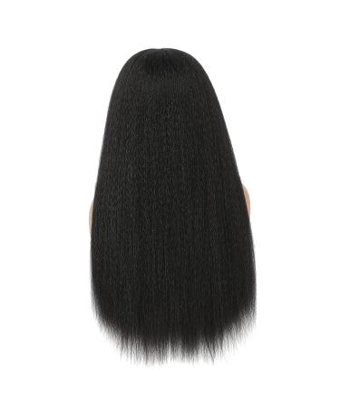 AMLSIMTE 26 Inch Kinky Straight V Part Wig - Yaki Straight No Leave Out | U Part Clip In Half Wig for Black Women 1B - Buy Online on GoSupps.com