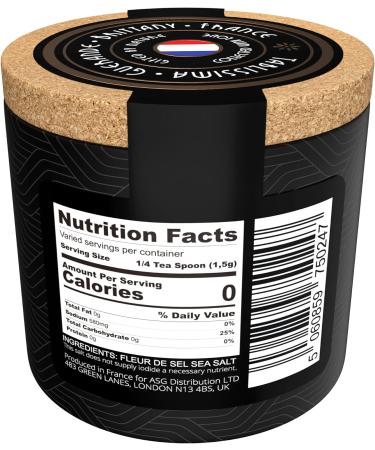 Fleur de Sel - Premium Sea salt from Guerande France - Flaky Sea Salt from the Celtic Sea - Salt Cork box - 3.5 Oz (100g) - Buy Online on GoSupps.com