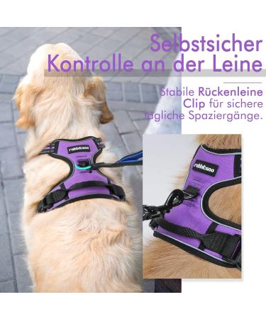 Rabbitgoo Medium Dog Harness - No Pull Adjustable Breathable with Reflex Stripes - Safe Control for Large Dogs - Purple (1 Pack) - Buy Online on GoSupps.com