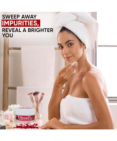 Rose Herbal Facial Scrub - All Natural Exfoliating Rose Scrub for Men & Women | 5.30 oz | Nourishing & Cleansing Body Wash - Buy Online on GoSupps.com