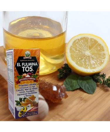 Fulminatos EL FULMINA TOS Propoleo +AJO + CEBOLLA +Miel+Limon+Eucalipto+Equinacea+Gordolobo & Menta (Propolis Syrup W/Garlic and Onion) 8.11 fl oz Nutritional Supplement Cough Syrup FULMINA TOS - Buy Online on GoSupps.com