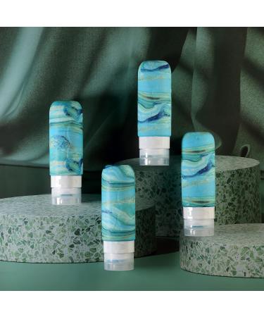 Gemice Travel Bottles Set - TSA Approved Leak-Proof 85ml BPA-Free Containers for Shampoo & Lotion - Travel Accessories (4 pcs) - Turquoise - Buy Online on GoSupps.com