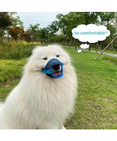 Mayerzon Adjustable Dog Muzzle - Breathable & Comfortable for Small Medium Large Dogs - Ideal for Biting Barking & Chewing (Blue Size S) - Buy Online on GoSupps.com
