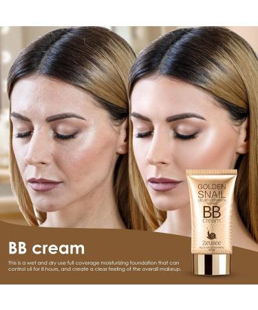 PUCHEN Snail Repair Bb Cream Face Bb Cream Makeup Dry Skin 50ml Lightweight Hydrating Foundation with Liquid Coverage High and Natural Full Coverage - Buy Online on GoSupps.com