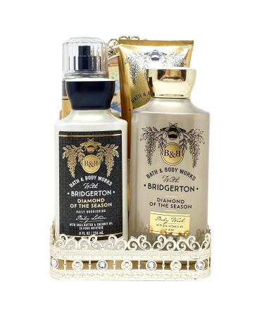 Bath & Body Works Diamond of the Season 4-Piece Deluxe Gift Set with Tilting Vanity Mirror Tray - Full Size Gold | Luxury Bath Gift for Any Occasion - Buy Online on GoSupps.com