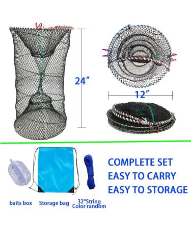 Crab Trap Fishing Net - Portable Foldable Line Trap for Lobster, Shrimp - Bait Case & Accessories Included - Buy Online on GoSupps.com