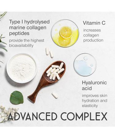 Marine Collagen Capsules 2400mg - with Hyaluronic Acid & Vitamin C - High Strength Collagen Supplements for Women & Men - 120 Capsules - Premium Collagen Complex for Skin Joints Hair - Buy Online on GoSupps.com