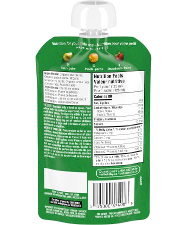 Nestle Gerber Nestle Gerber Organic Puree Pear Peach & Strawberry 128ml Pouch - Buy Online on GoSupps.com
