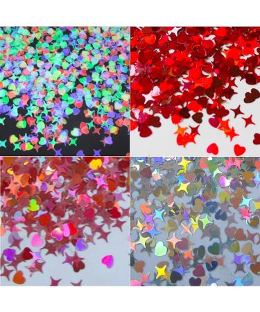 40g Holographic Red Heart Chunky Glitter Flakes - Nail Art & Craft Sequins - Buy Online on GoSupps.com