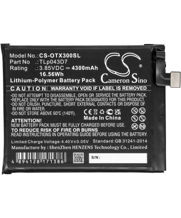 Buy 3.85V 4300mAh TLp048A1 TLp048A7 TLp043D7 Battery Replacement | Compatible with OT-5061K OT-5061A OT-5061U | Fast International Shipping - Buy Online on GoSupps.com