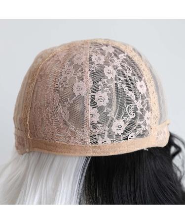 Buy TOWOWM Cruella de Vil Wig - Black & White Synthetic Bob with Pony | Perfect for Cosplay & Daily Wear - Buy Online on GoSupps.com