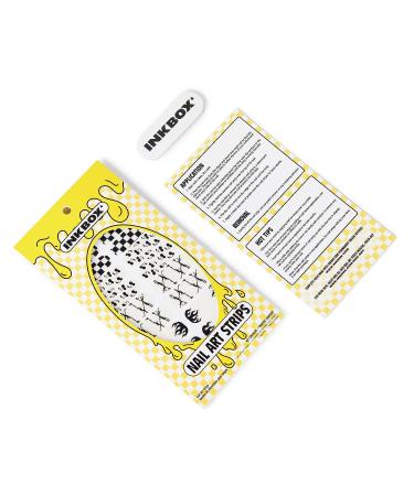 Inkbox Nail Art Strips - Self-Adhesive Tattoo Inspired Designs - Easy to Apply & Remove - Long Lasting Checkered Nail Stickers - Buy Online on GoSupps.com