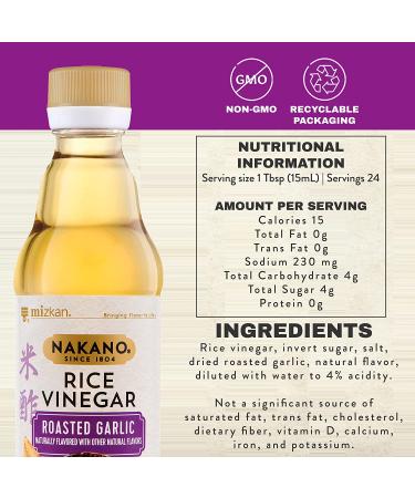 Nakano Roasted Garlic Seasoned Rice Vinegar 12 oz. - Authentic Japanese Flavor for Cooking and Dressing - Buy Online on GoSupps.com