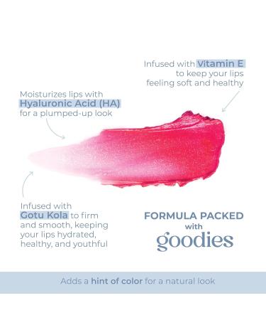 Tinted Lip Balm - Moisturizing Sheer Color with Hyaluronic Acid & Vitamin E | Plump & Revitalize Chapped Lips - Rosy Bloom 0.21oz - Buy Online on GoSupps.com