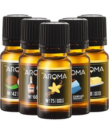 myAROMA | Set: Bakery - purely natural aroma for cooking & baking (5x 10ml) | Sugar-free & without sweetener