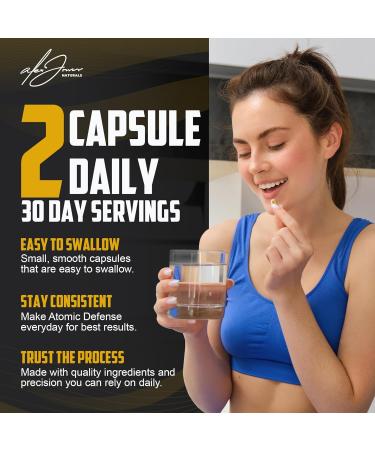 Alex Jones Naturals Atomic Defense Natural Health Defense Formula - Organic Seamoss Capsules w/Cumin Extract Turmeric & Honey Powder Plant-Based Herbal Supplements for Immune Support 60 Count - Buy Online on GoSupps.com