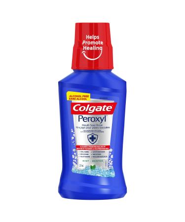 Colgate Peroxyl Mouth Sore Rinse - 1.5% Hydrogen Peroxide Mint Flavour 237 mL - Opti Rinse Mouthwash for Canker Sore Treatment and Mouth Wash Liquid