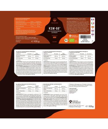 Bio Ashwagandha KSM66 Premium Ingredient 210 capsules 600 mg daily dose high dosage original Indian Ashwagandha Vegan German production TRUE NATURE 105 g 1er Pack - Buy Online on GoSupps.com